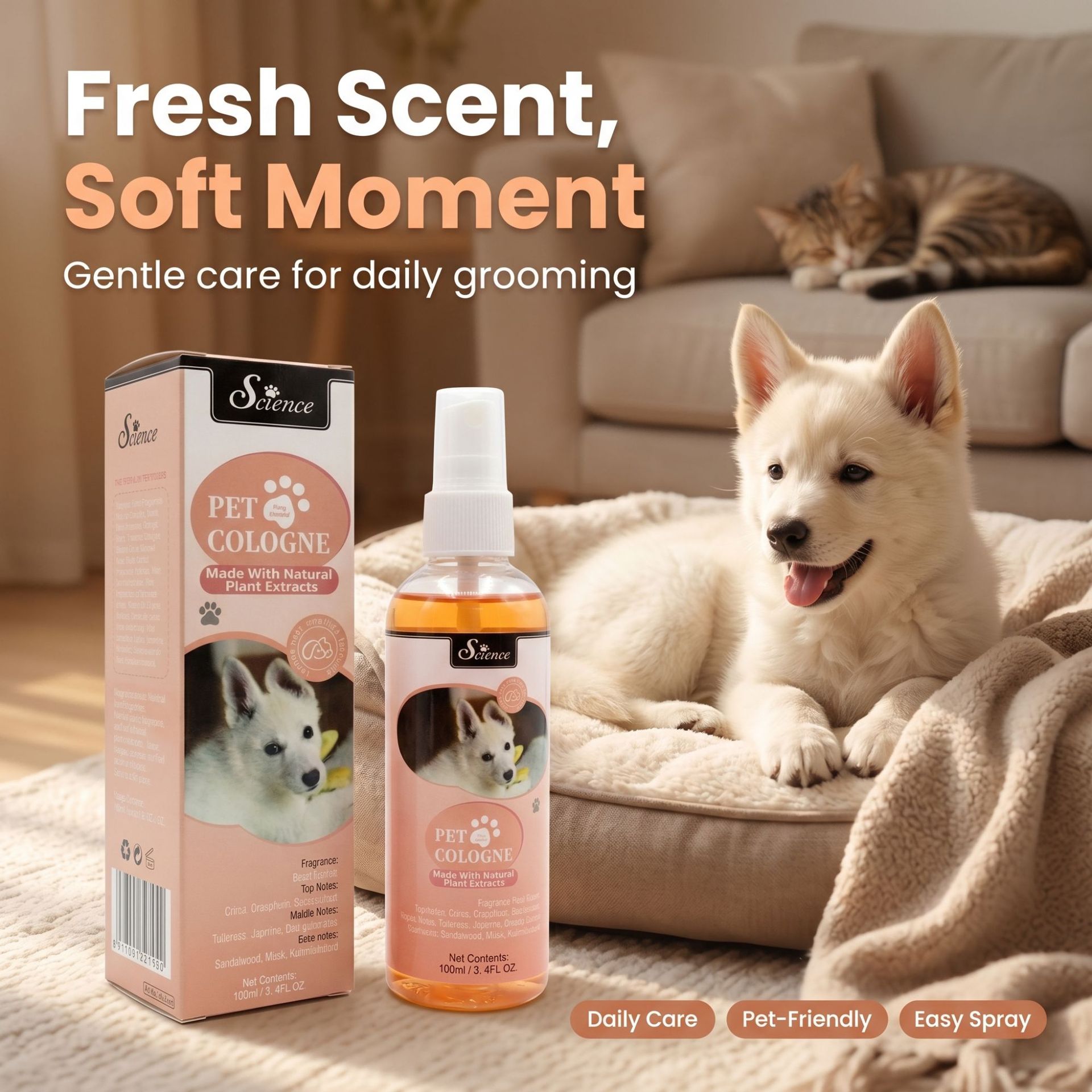 Perfume Fragrance Shampoo - 100 MLPet Odor Eliminator Spray Dog